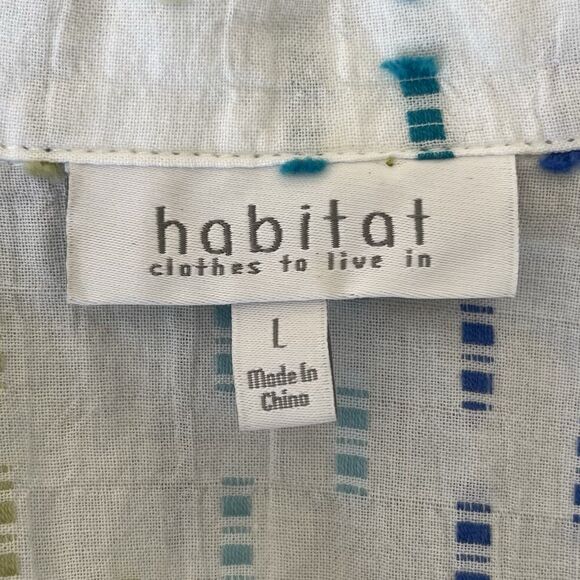 Habitat Lagenlook Tunic Top Large Artsy Art To Wear Textured Clipped Dobby Weave - Picture 9 of 12